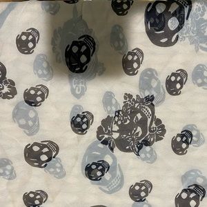 Alexander McQueen Silk Chiffon Skull Scarf